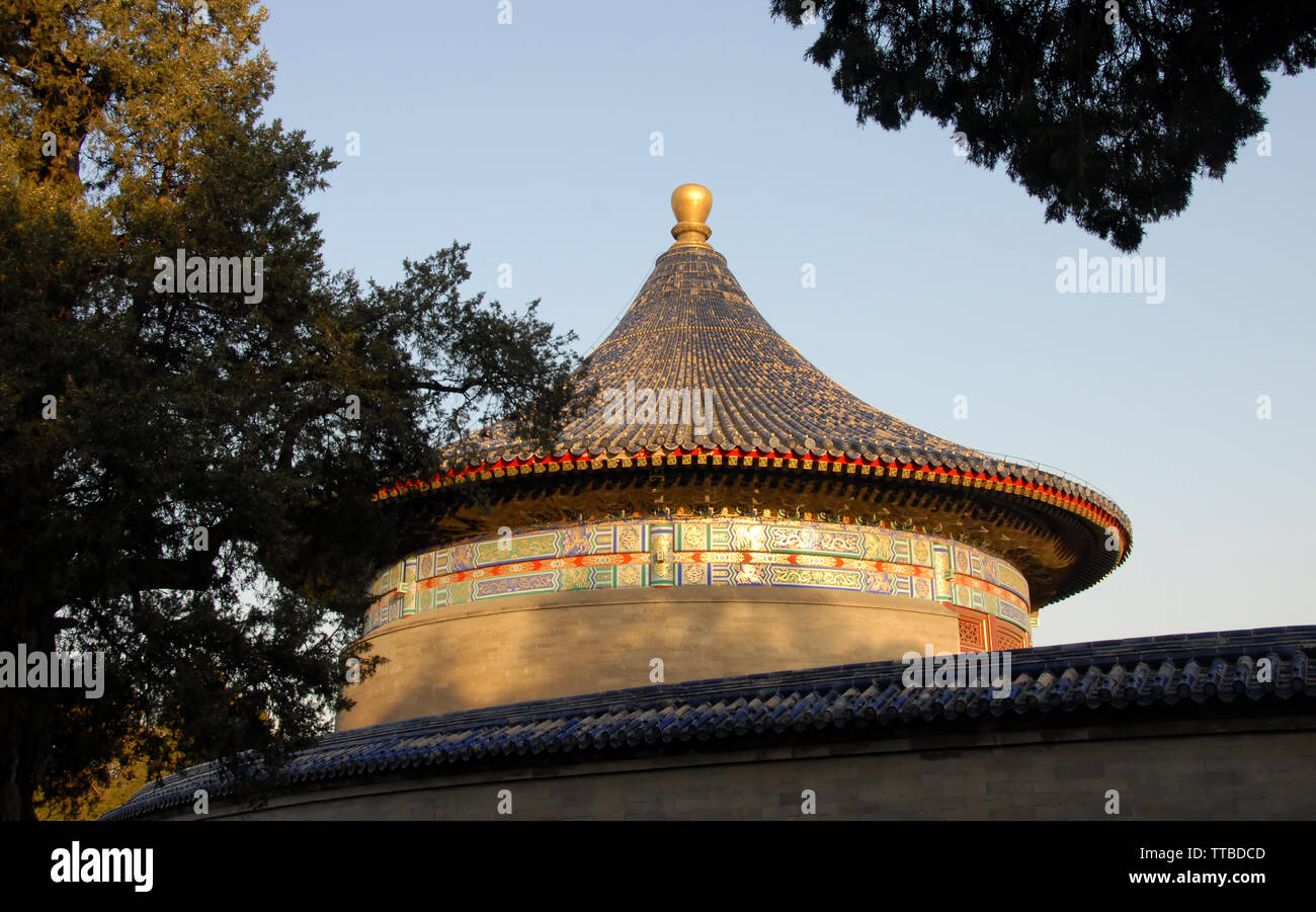 Temple du Ciel (Tiantan) à Pékin, en Chine. Tian Tan signifie Autel du ciel. C'est un petit temple dans le parc du Temple du Ciel, Beijing Banque D'Images