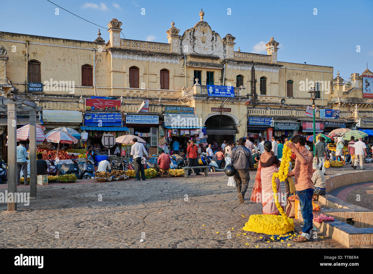 Devaraja marché de fruits et légumes, Mysore, Karnataka, Inde Banque D'Images