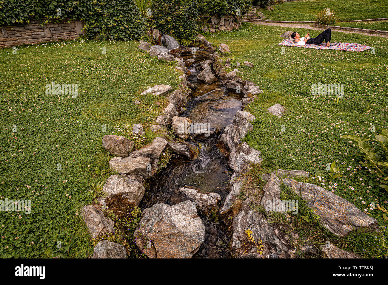 Italie Piémont Turin Valentino - Rock Garden - détente Banque D'Images