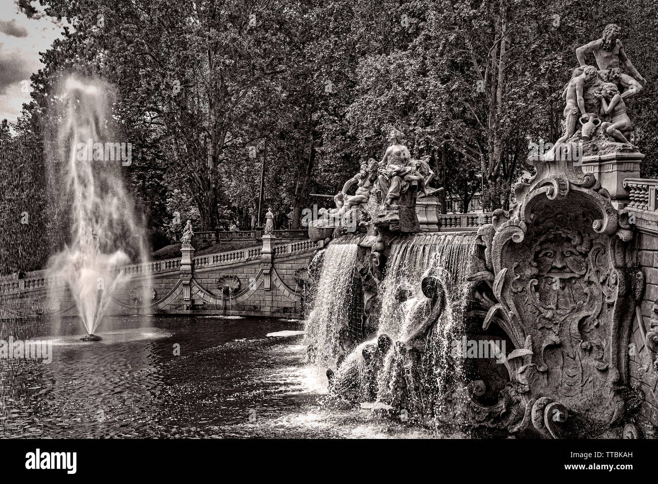 Italie Piémont Turin Valentino - Fontaine de douze mois Banque D'Images