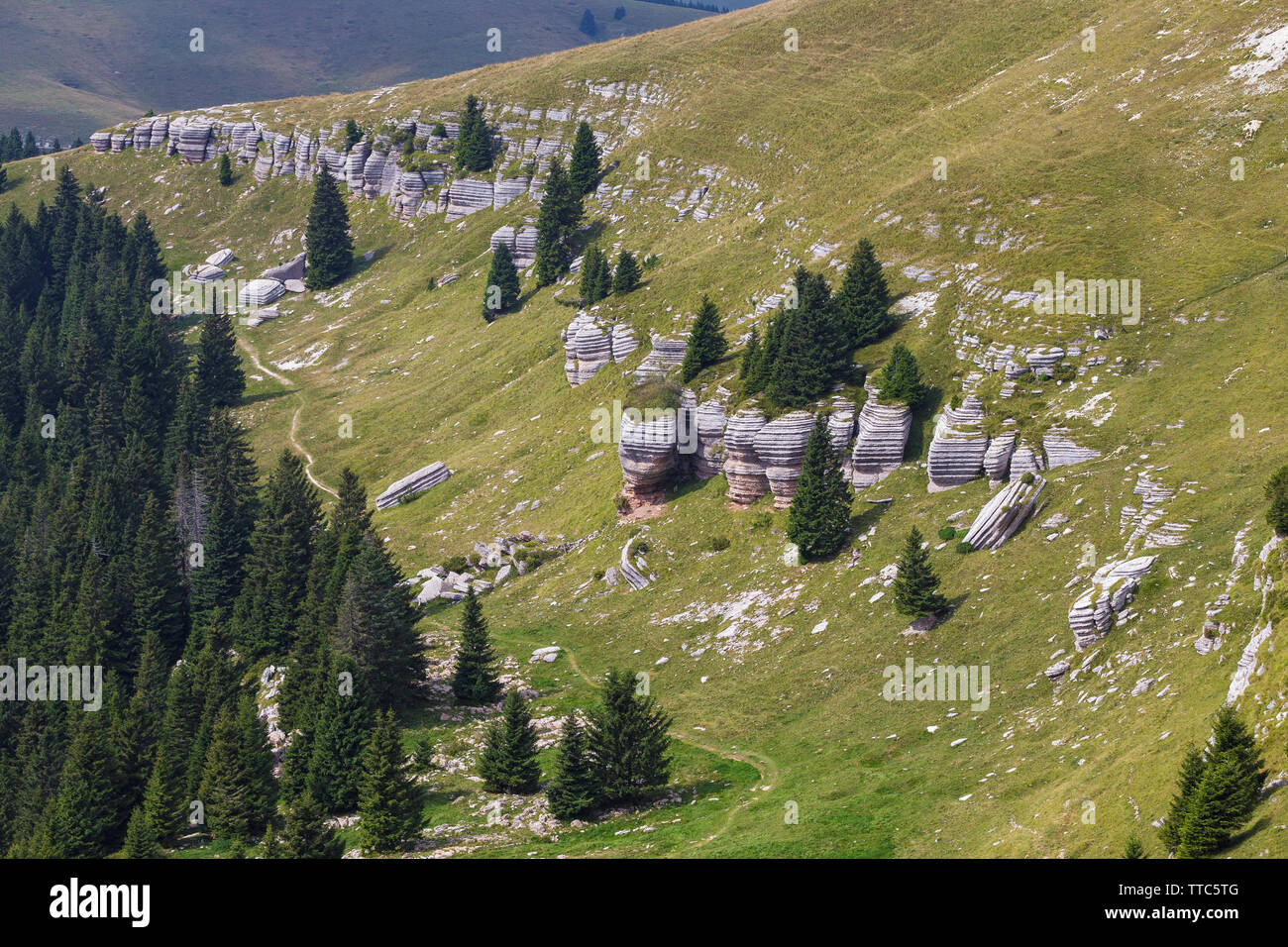 'Città di Roccia', caractéristiques géologiques. Plateau de montagne d'Asiago. Banque D'Images