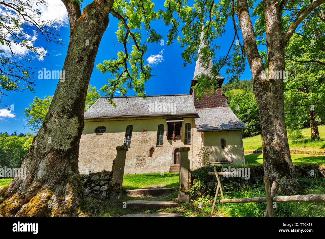 Chapelle Saint Oswald, depuis 1148, Breitnau, Forêt Noire, Allemagne Banque D'Images