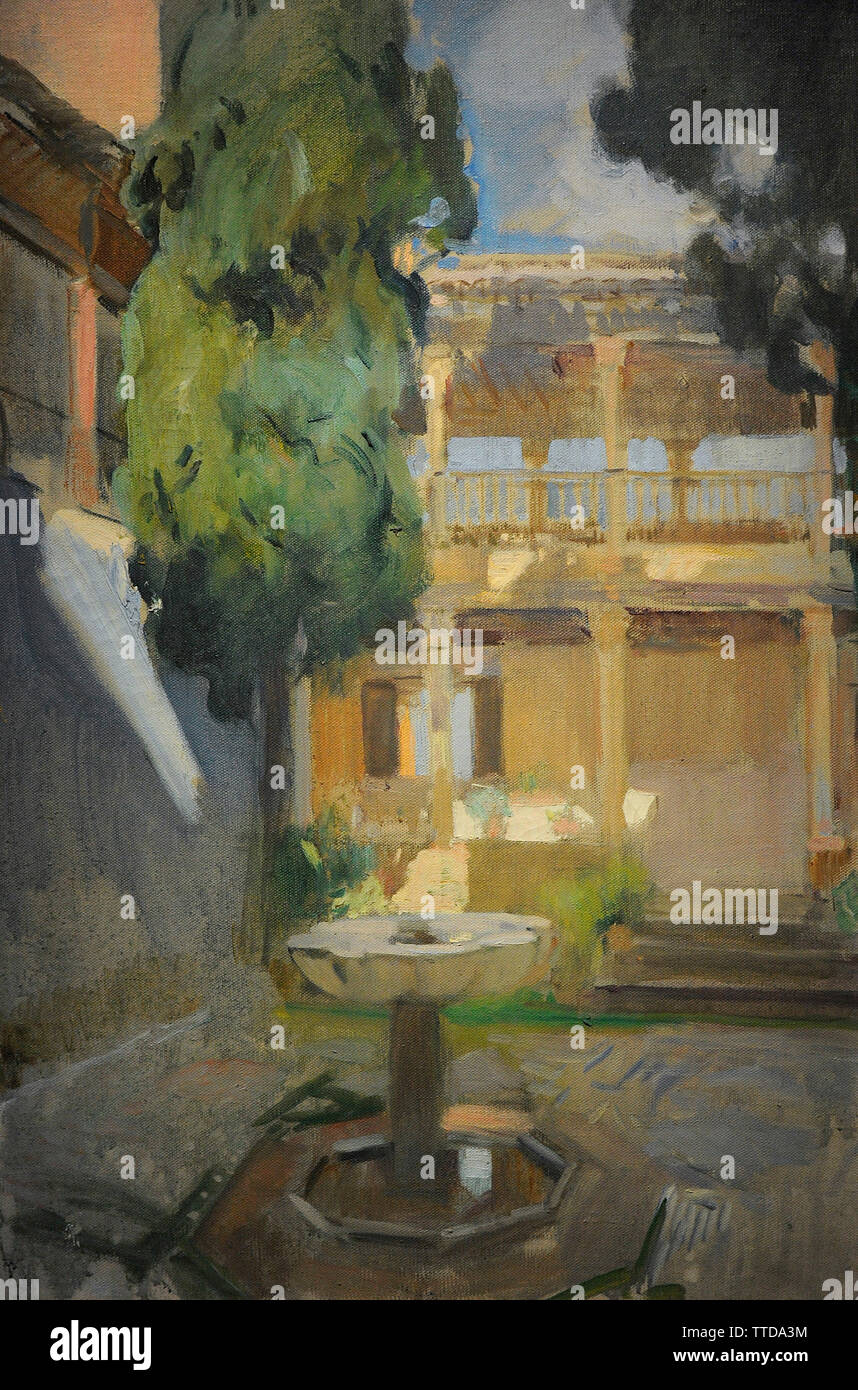 Joaquin Sorolla y Bastida (1863-1923). Peintre espagnol. Le belvédère de la Reine, à l'Alhambra, Grenade, 1917 (Mirador de la Reina, à l'Alhambra, Grenade, 1917). Huile sur toile, 96 x 65 cm. Musée Sorolla. Madrid. L'Espagne. Banque D'Images