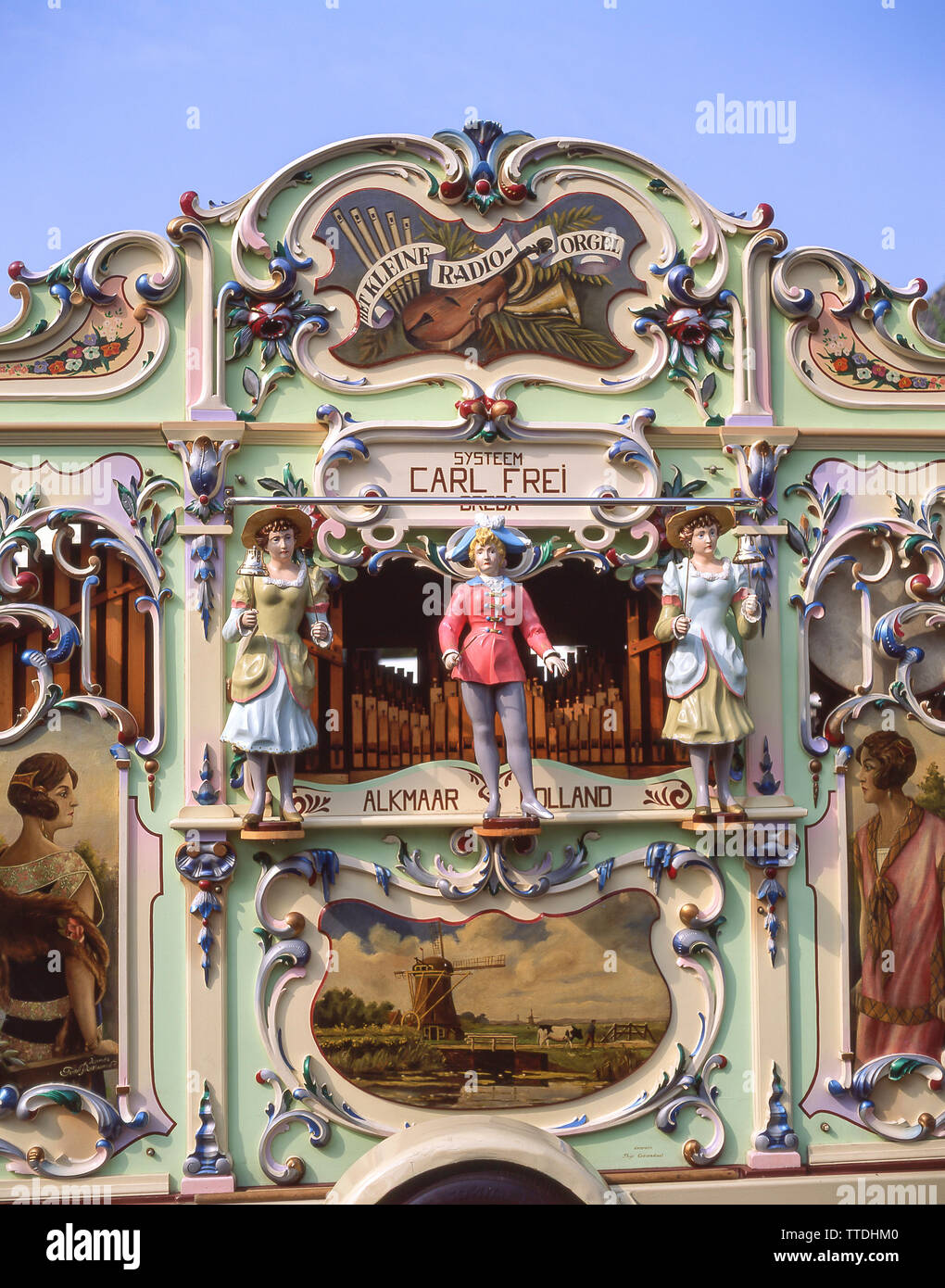 Orgue à tuyaux rue néerlandais, Amsterdam, Noord-Holland, Royaume des Pays-Bas Banque D'Images