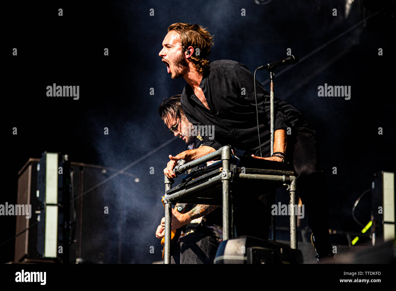 Florence Italie 16 juin 2019 Rédacteurs en direct à Firenze Rocks - Ippodromo del Visarno - chanteur Tom Smith en spectacle à Firenze © Andrea Ripamonti / Alay Banque D'Images