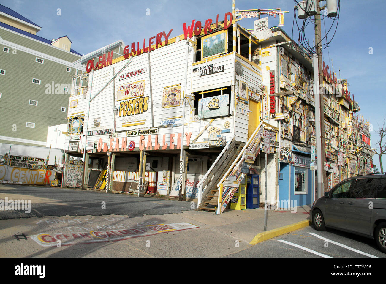 La célèbre galerie de l'océan sur la promenade d'Ocean City, MD, États-Unis d'Amérique Banque D'Images