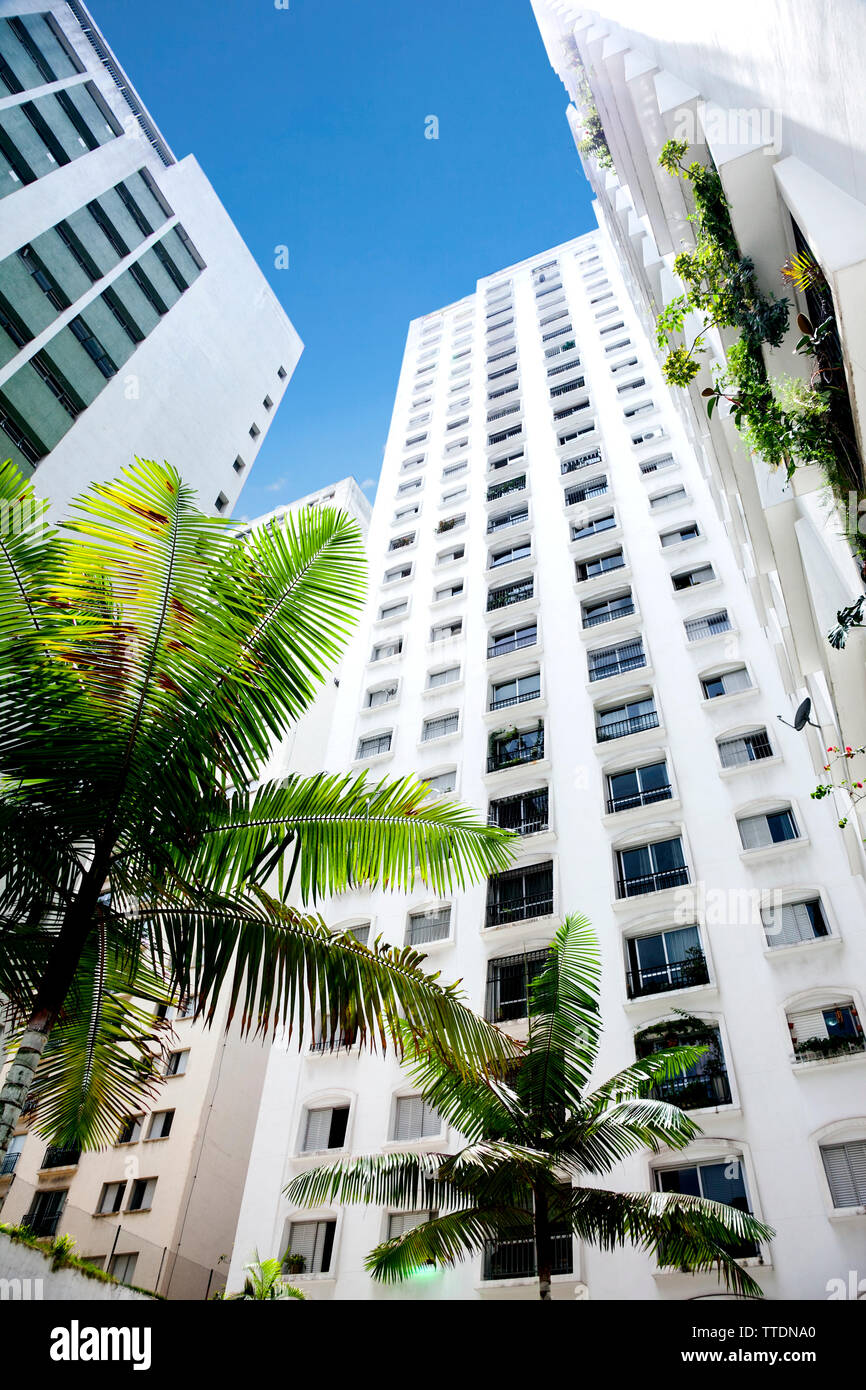 Appartement de luxe dans le bloc des zones de Sao Paulo Higienópolis, Brésil Banque D'Images