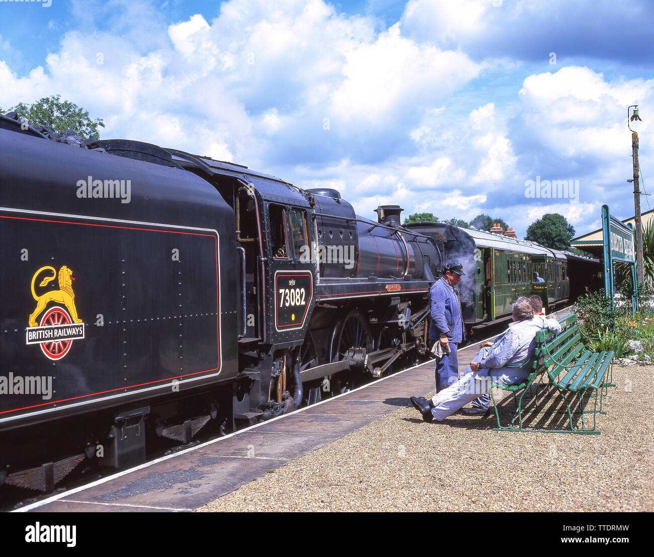 Les Bluebell Railway Station, Horsted Keynes, West Sussex, Angleterre, Royaume-Uni Banque D'Images