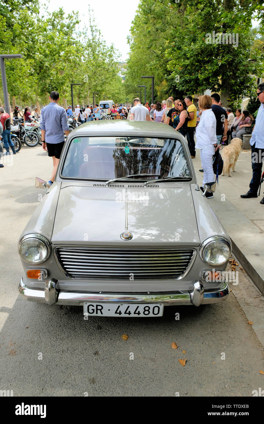 La Morris 1100 voiture, construite entre 1962 et 1971 ; classic British car faite par la British Motor Corporation, quatre portes. Banque D'Images