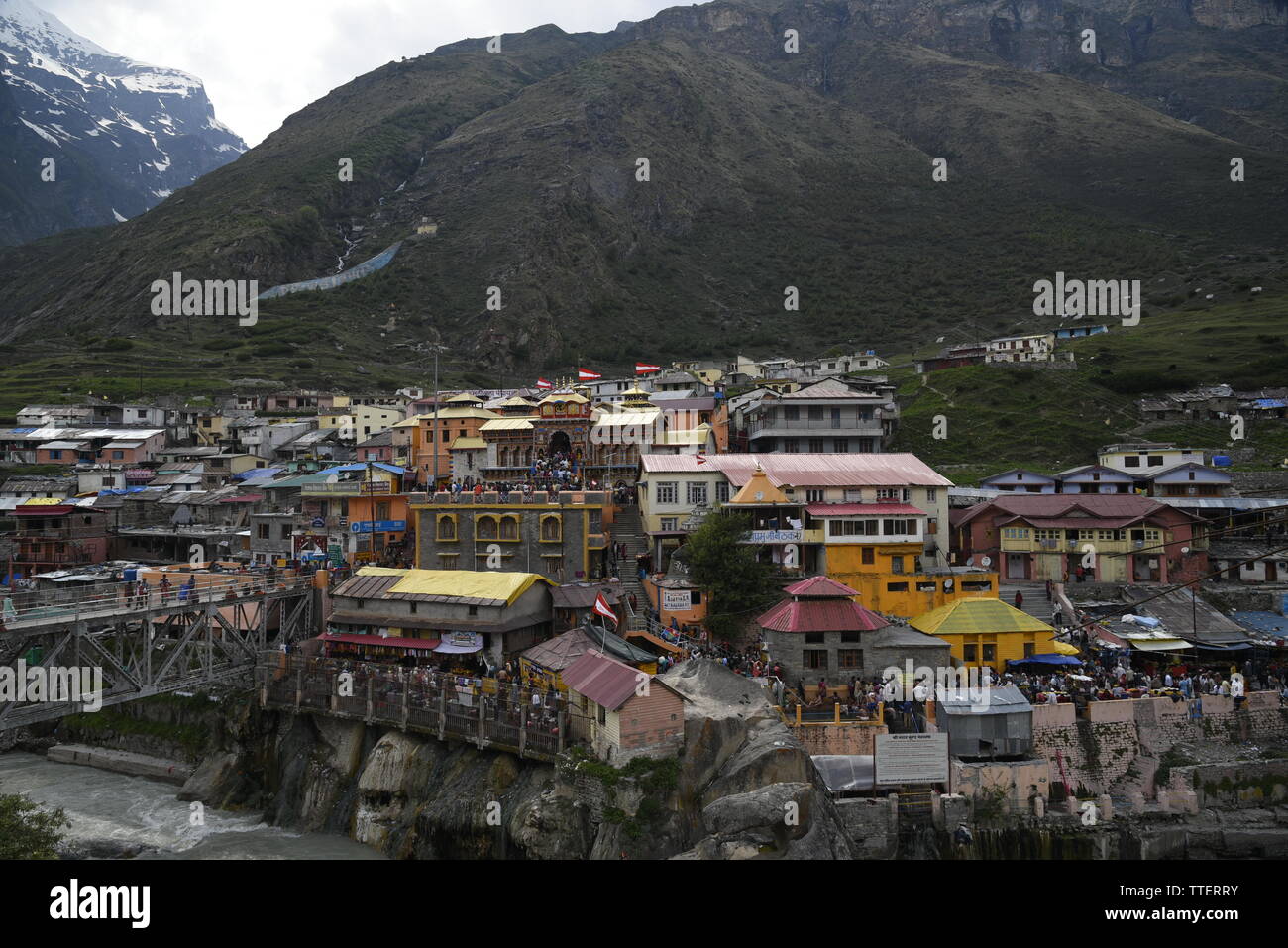 Lieu Saint Seigneur Vishnu Temple Badrinath Badrinath, 2019 Ville, District Chamoli, Uttrakhand, Inde, Asie Banque D'Images