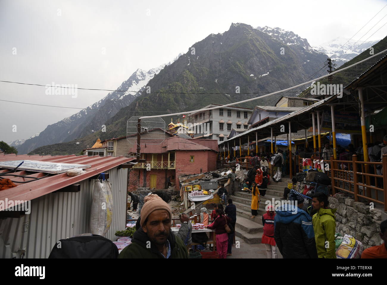 Lieu Saint Seigneur Vishnu Temple Badrinath Badrinath, 2019 Ville, District Chamoli, Uttrakhand, Inde, Asie Banque D'Images