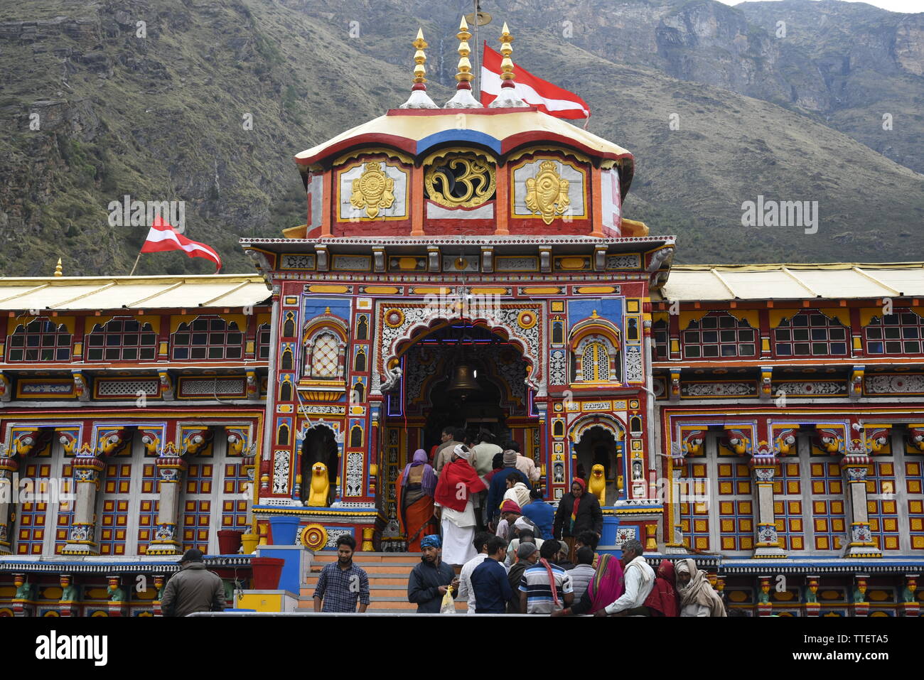 Lieu Saint Seigneur Vishnu Temple Badrinath Badrinath, 2019 Ville, District Chamoli, Uttrakhand, Inde, Asie Banque D'Images