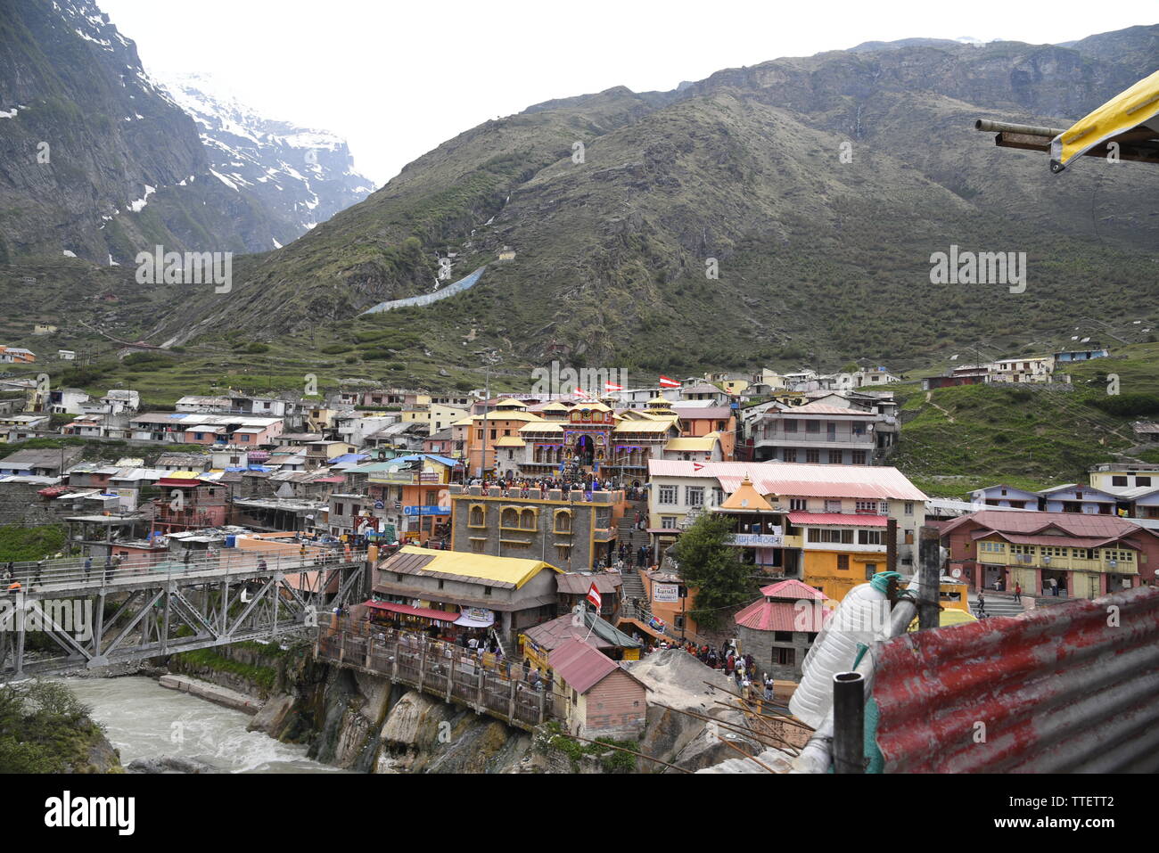 Lieu Saint Seigneur Vishnu Temple Badrinath Badrinath, 2019 Ville, District Chamoli, Uttrakhand, Inde, Asie Banque D'Images
