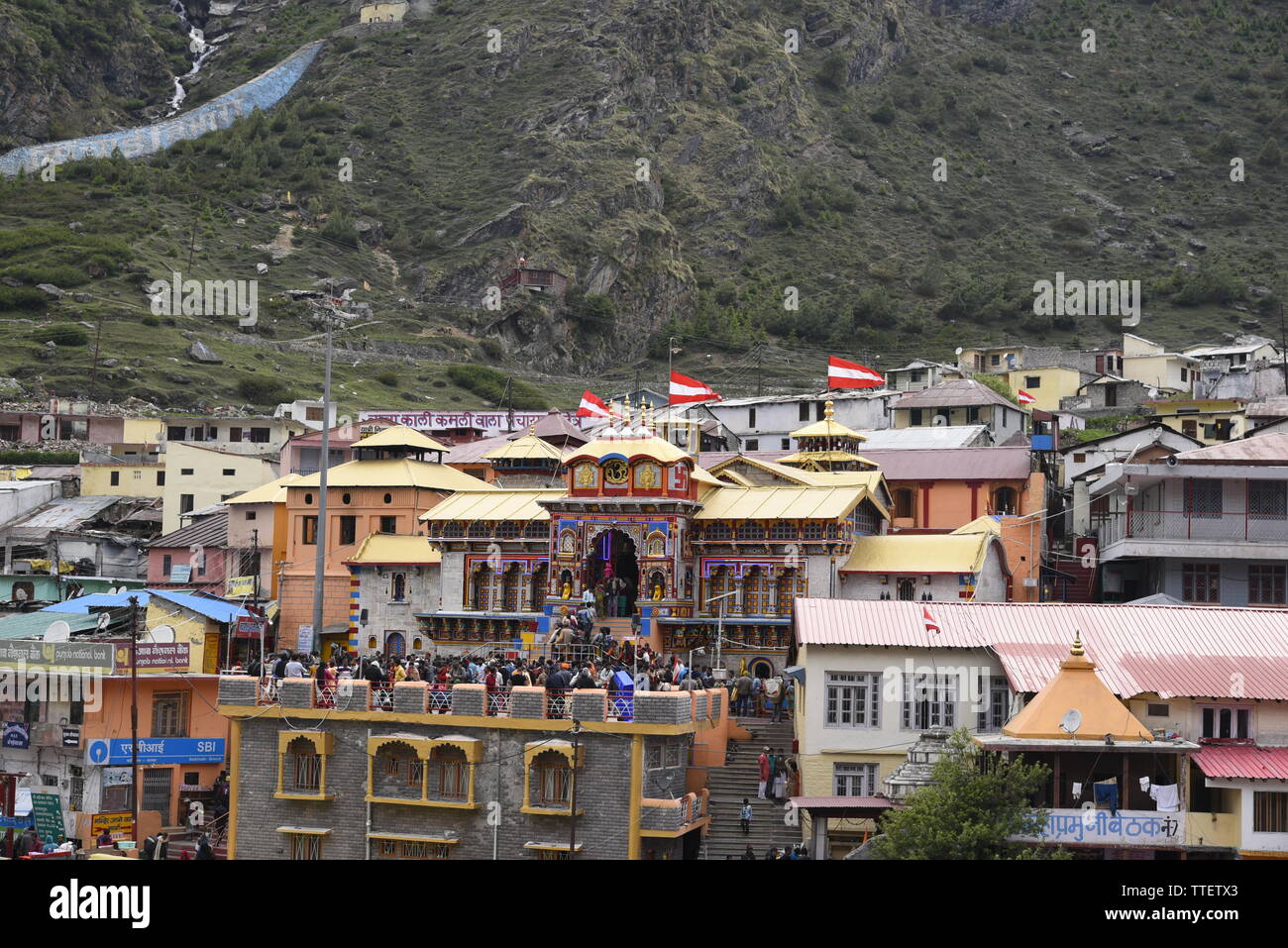 Lieu Saint Seigneur Vishnu Temple Badrinath Badrinath, 2019 Ville, District Chamoli, Uttrakhand, Inde, Asie Banque D'Images