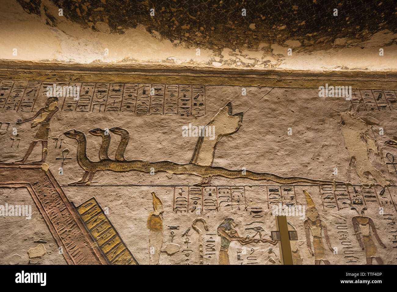 Close up d'Apophis dans la tombe de Ramsès III Banque D'Images