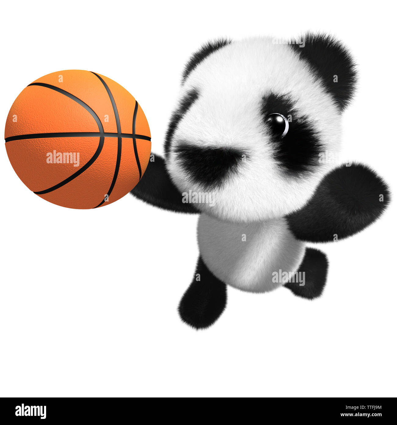 3D render of a funny cartoon bébé panda personnage jouant au basket-ball  Photo Stock - Alamy