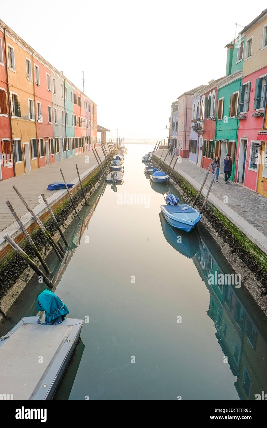 Voir l'île de Burano, Venise, Italie Banque D'Images