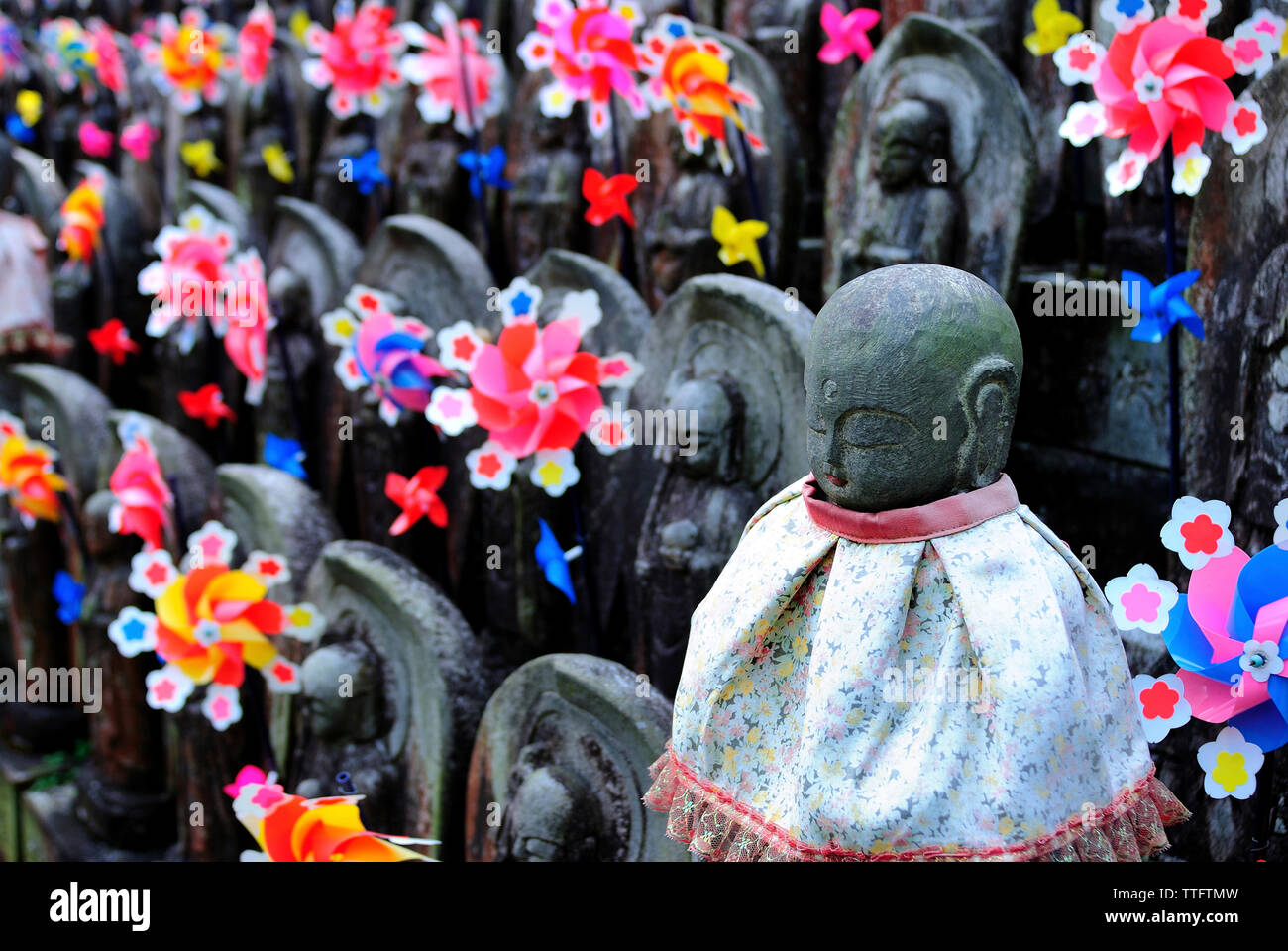 Close-up of Statues Jizo Banque D'Images