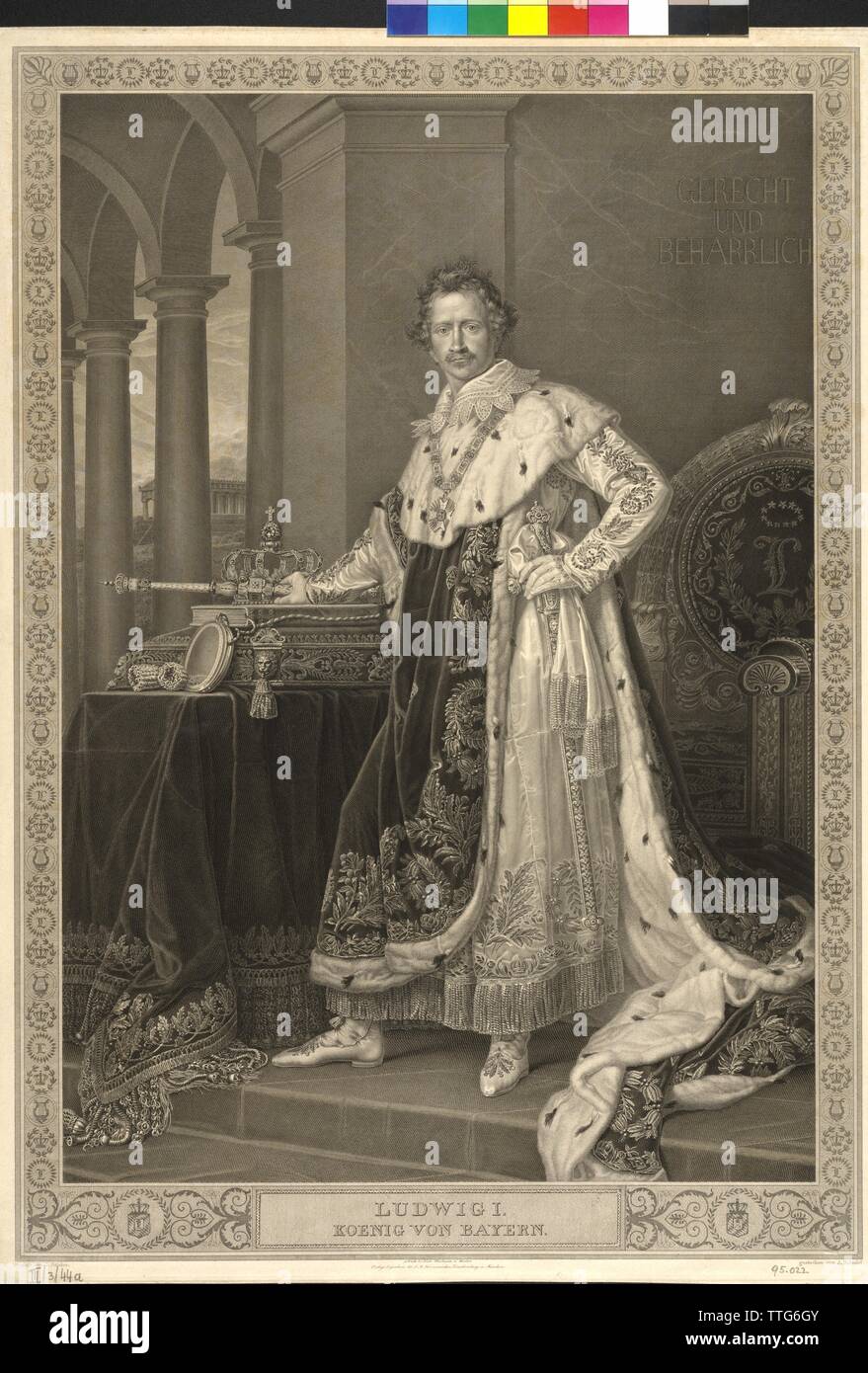 Louis I roi de Bavière, gravure sur cuivre gravure / par Albert Reindel basé sur une peinture de Joseph Karl Stieler, Additional-Rights Clearance-Info-Not-Available- Banque D'Images