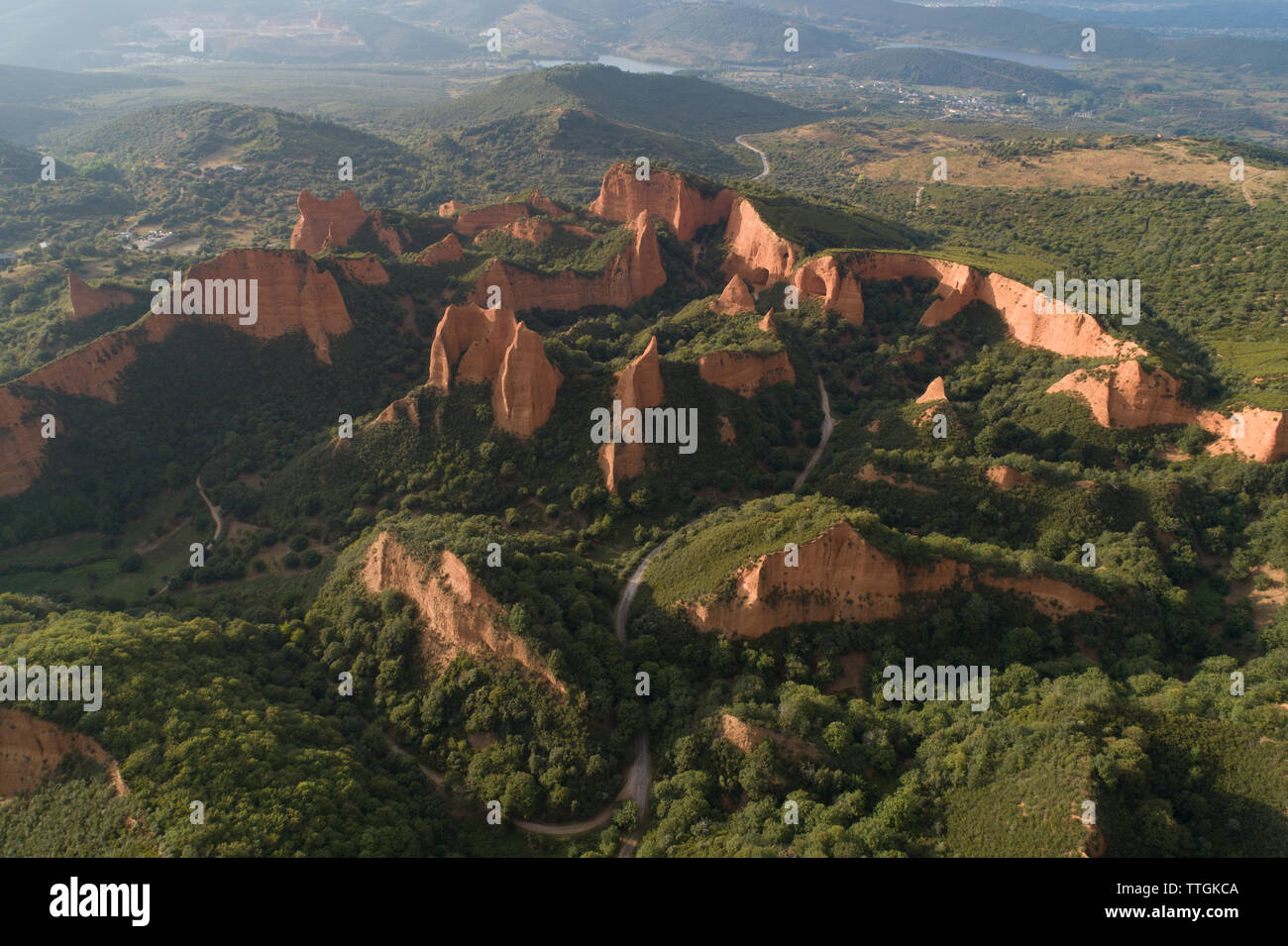 Las Médulas, formé par un vieux Roman Gold Mining Banque D'Images