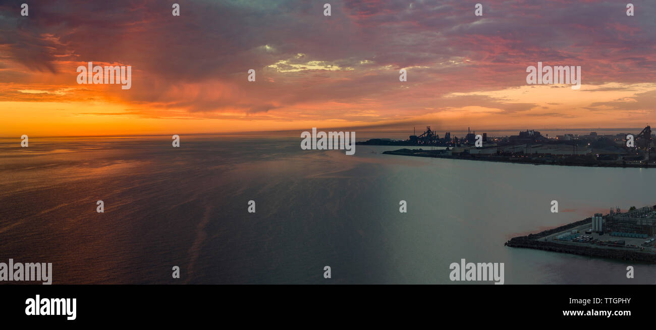 Steel Mill, le lac Michigan, East Chicago, Indiana Banque D'Images