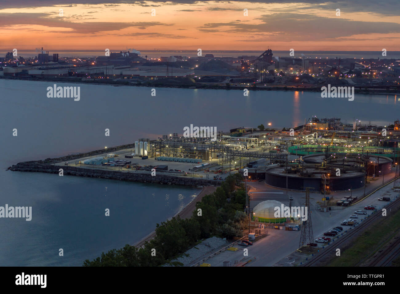 Steel Mill, raffinerie de pétrole, East Chicago, Indiana Banque D'Images