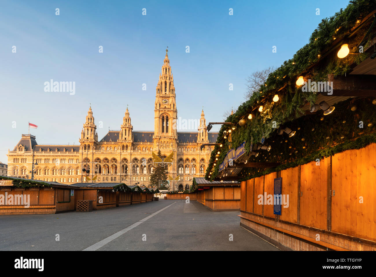 Marchés de noël à Rathausplatz, Vienne Banque D'Images