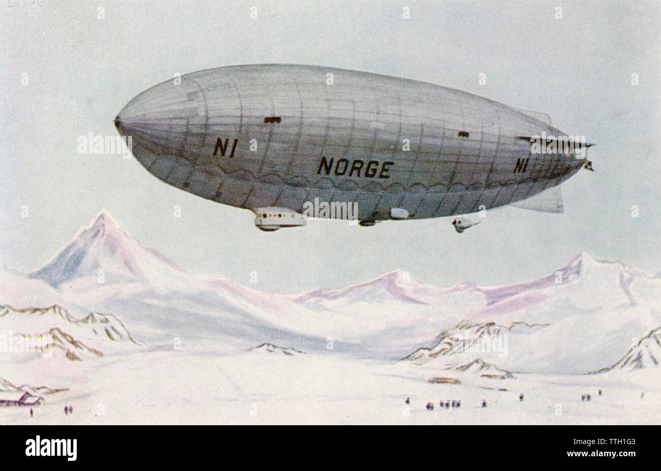 Dirigeable NORGE sur son voyage au pôle Nord en 1926 Banque D'Images