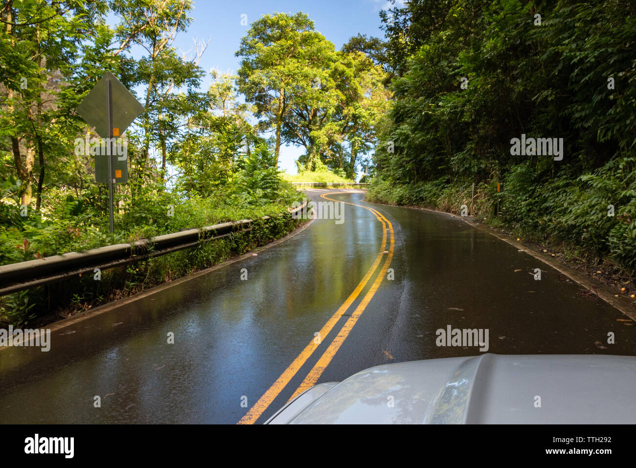 Hana Highway (360) sur l'île hawaïenne de Maui, États-Unis Banque D'Images