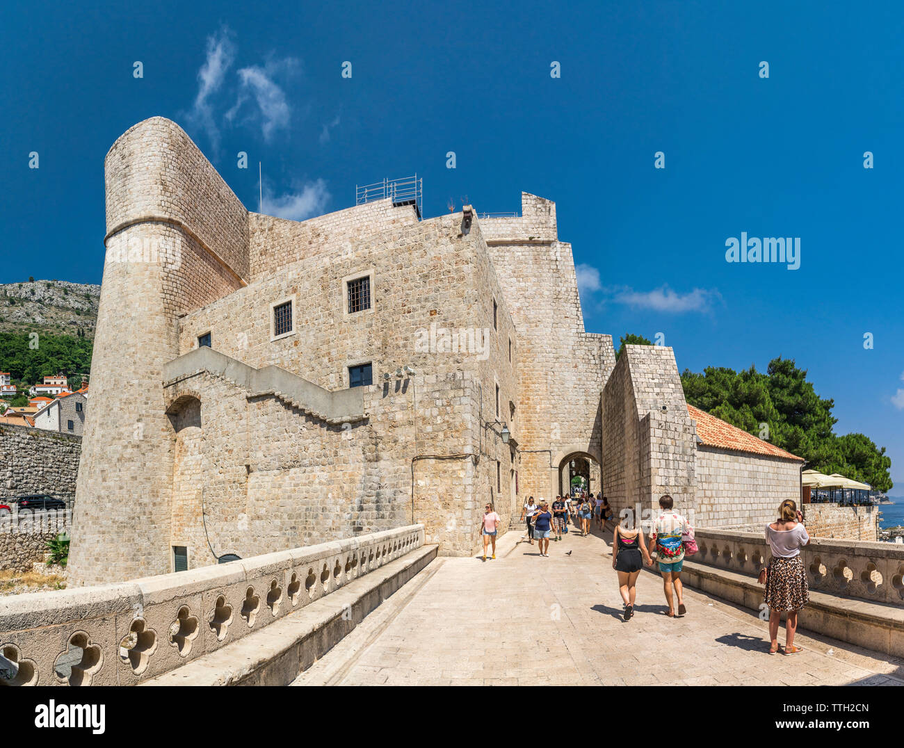 La porte Ploce à Dubrovnik, Croatie Banque D'Images