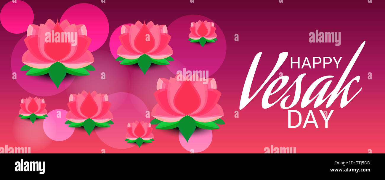 Illustration d'un arrière-plan pour Heureux Jour du Vesak. Banque D'Images