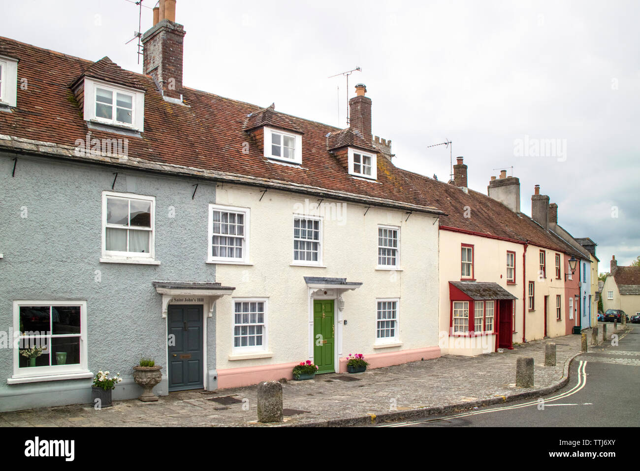 Cottages historiques à Wareham, Dorset, England, UK Banque D'Images