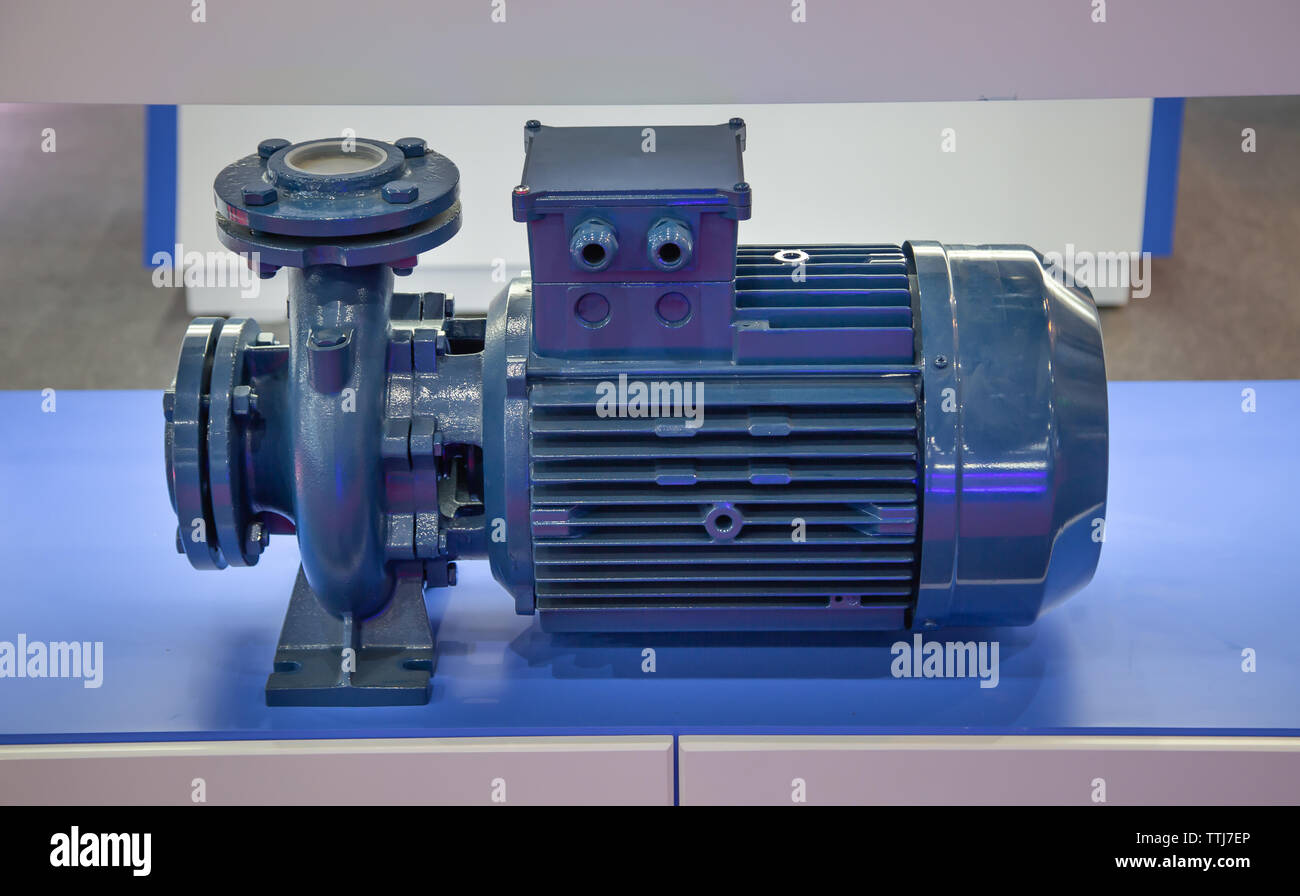 Close-up de pompe et moteur bleu centrifuge Banque D'Images