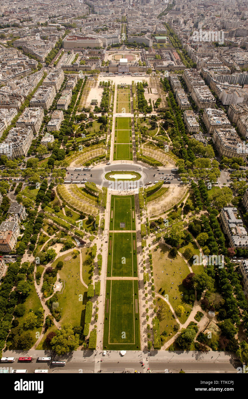 Vue aérienne du parc en ville Banque D'Images