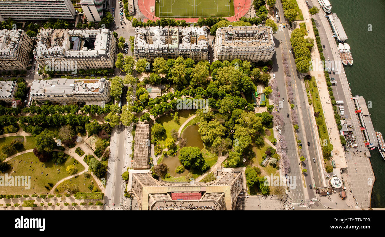 High angle view of buildings in city Banque D'Images