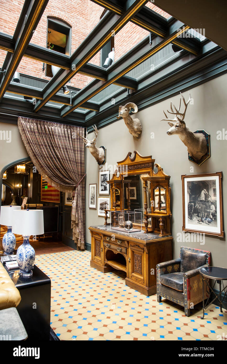 USA, Colorado, Aspen, intérieur de l'hôtel Jerome, centre-ville d'Aspen Banque D'Images