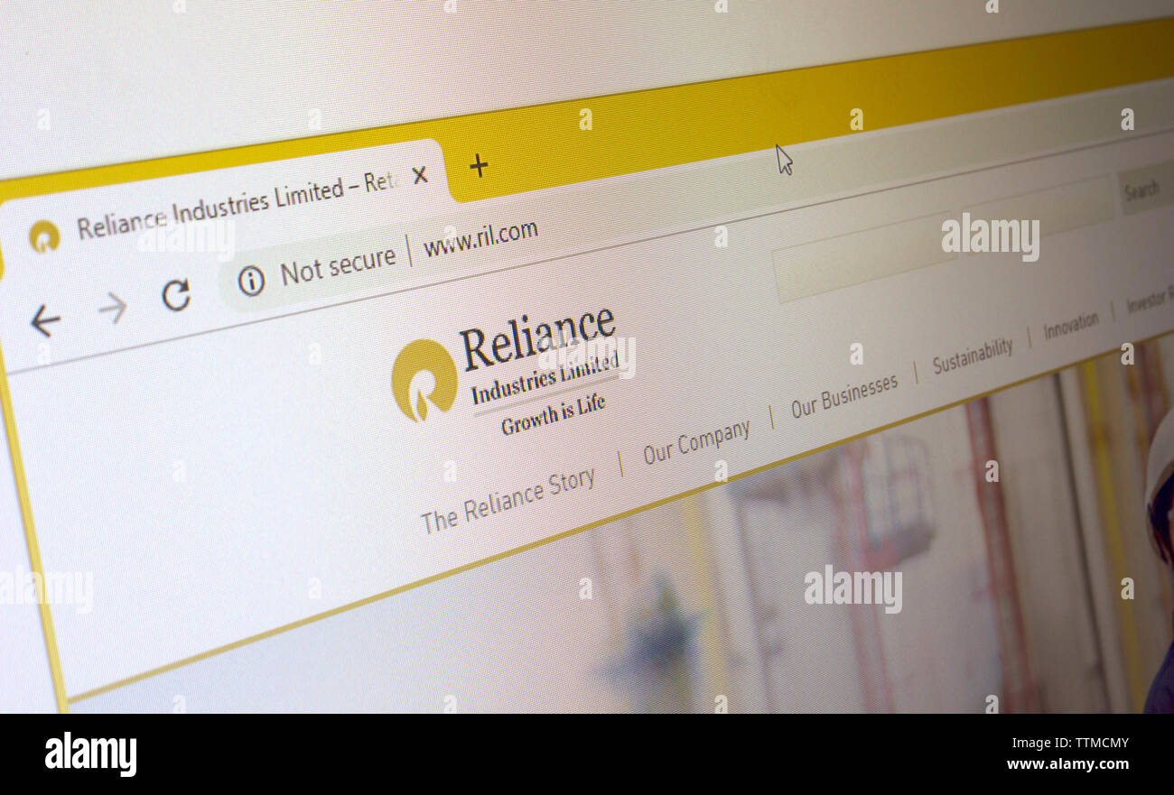 Reliance Industries website Banque D'Images