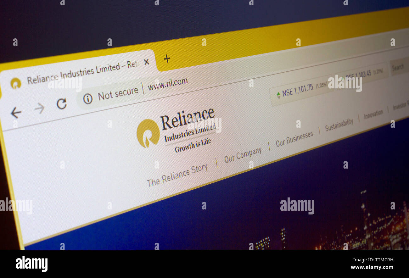 Reliance Industries website Banque D'Images