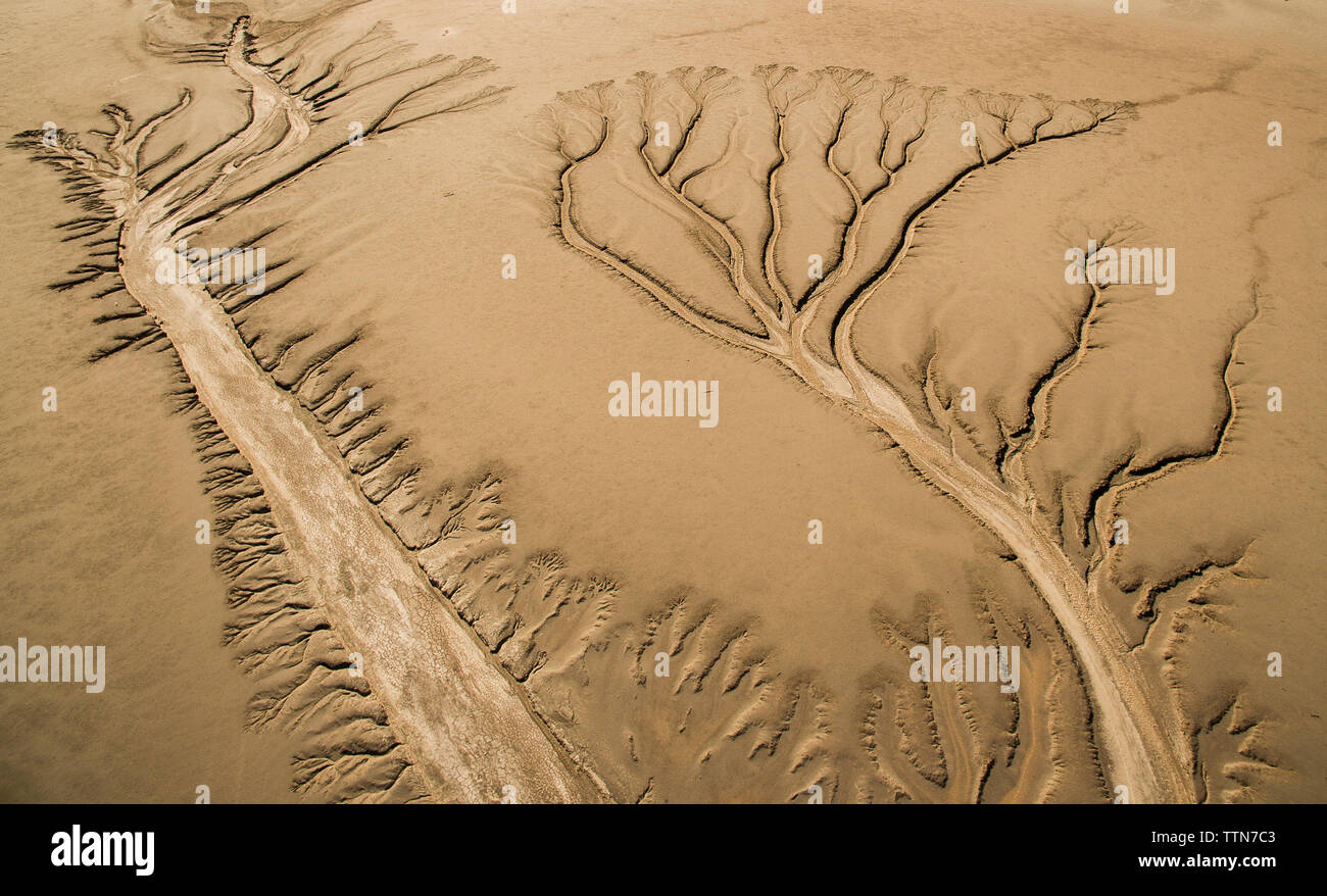High angle vue idyllique du paysage spectaculaire à l'Owens Valley Banque D'Images
