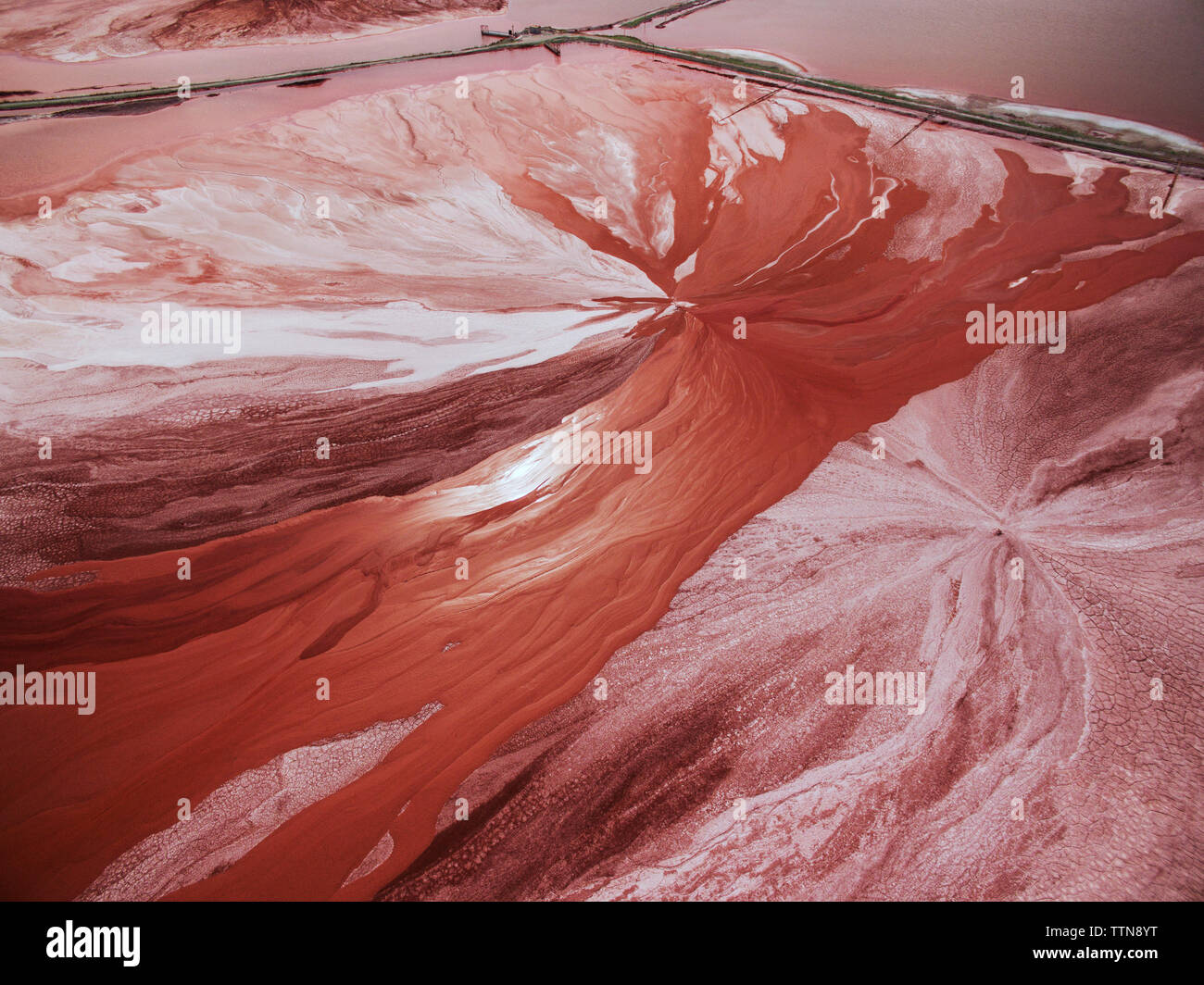 Vue aérienne de motifs abstraits dans le Mississippi River Banque D'Images