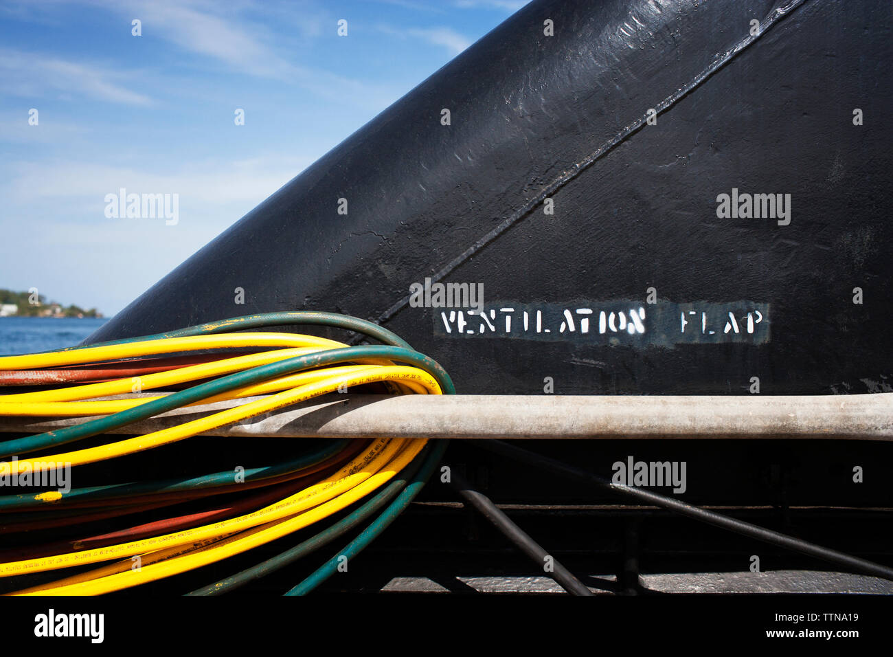 Close up of nom du bateau Banque D'Images