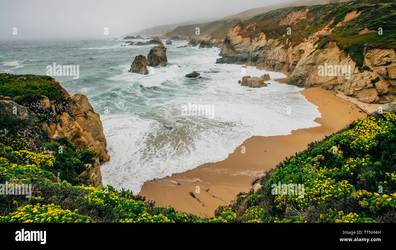 High angle vue panoramique de la houle au beach Banque D'Images