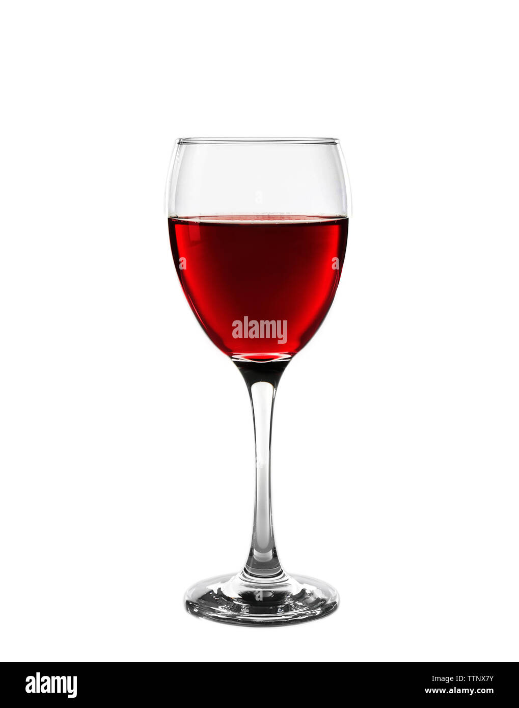 Vin rouge verre isolé sur fond blanc Banque D'Images