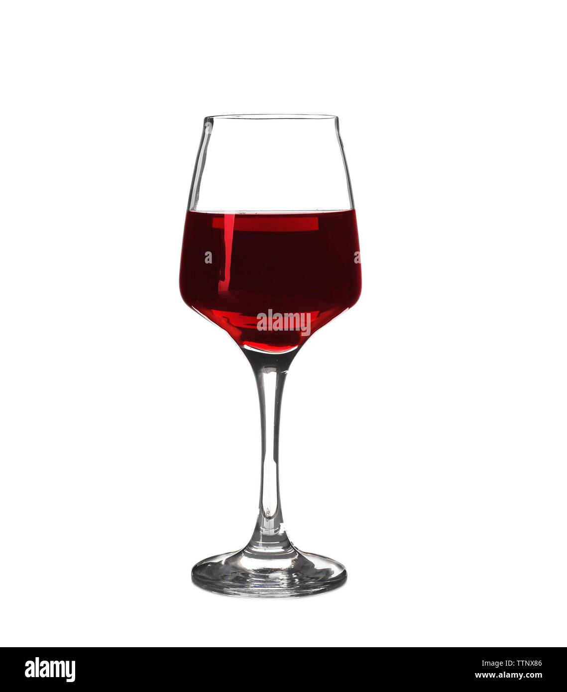 Vin rouge verre isolé sur fond blanc Banque D'Images
