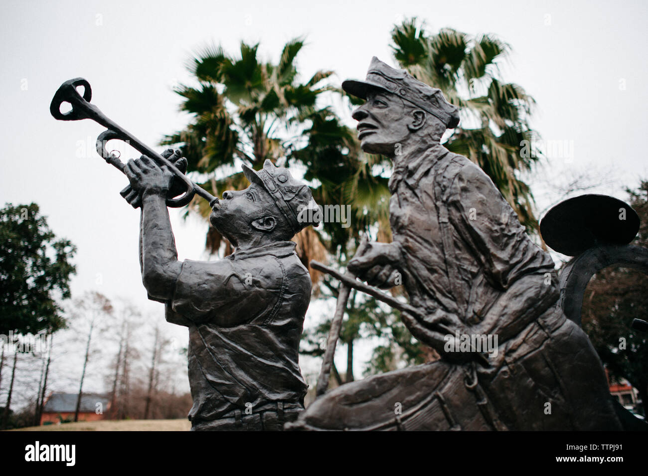Statue de l'orchestre de jazz de Louis Armstrong Park Banque D'Images