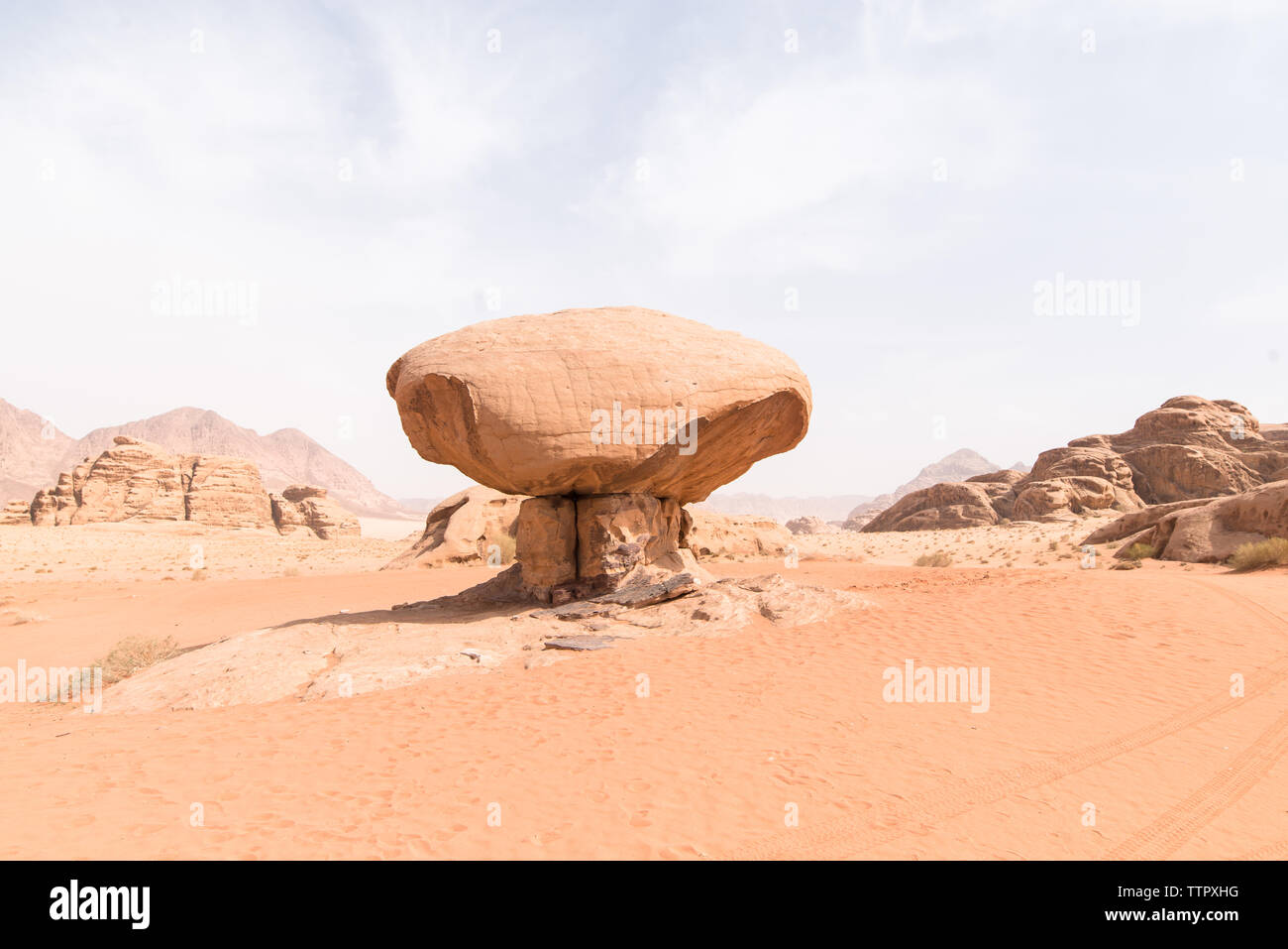 Wadi Rum sculptés vent Rock Banque D'Images