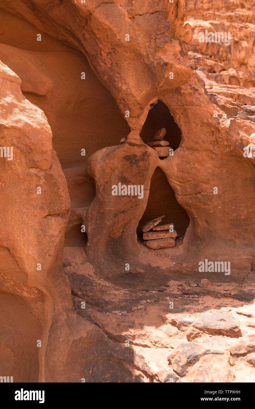 Wadi Rum étagères Rock Banque D'Images