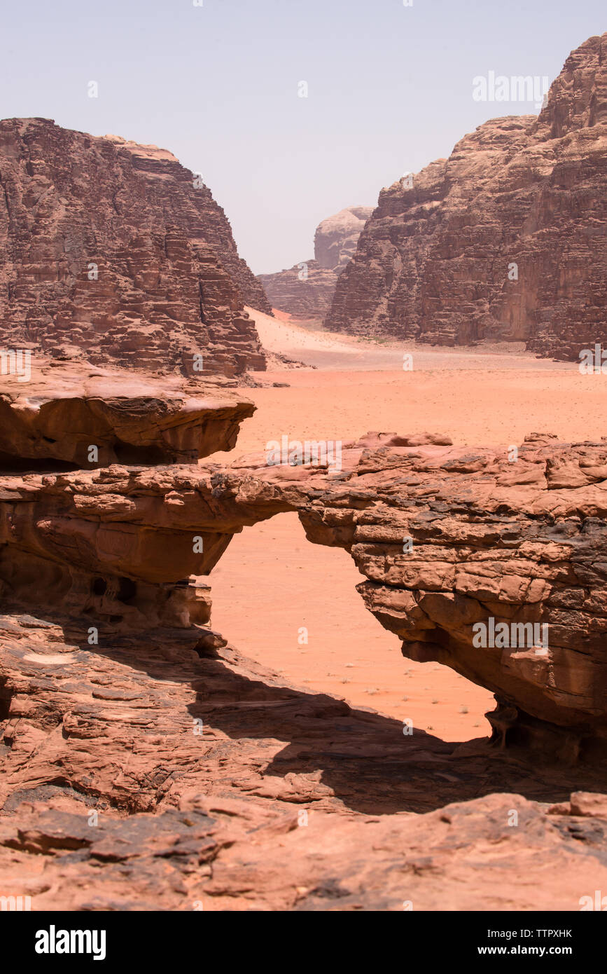 Wadi Rum Arch Rock Banque D'Images