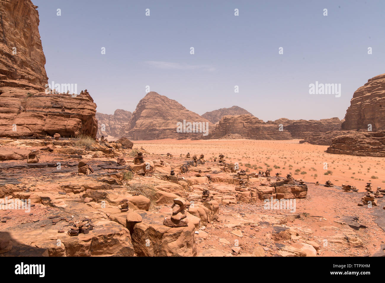 Wadi Rum Piles Rock Banque D'Images