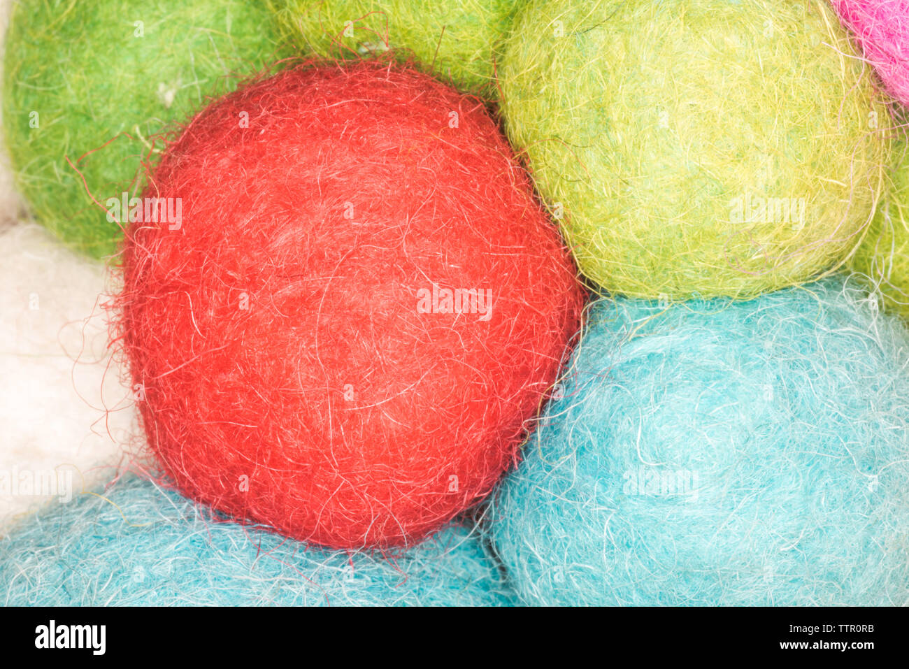 Fourrure véritable soft balles Pompon duveteux Banque D'Images